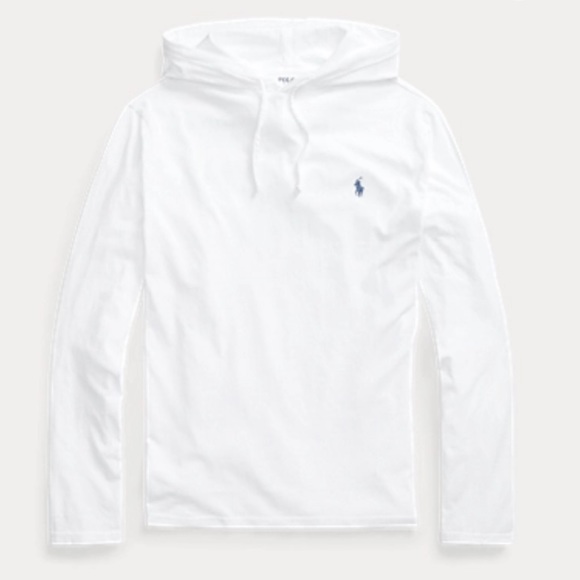 Ralph Lauren men’s White Jersey hoodie Lg - Picture 3 of 5